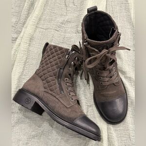 ❌SOLD❌Chanel Interlocking Quilted Suede Combat Boots